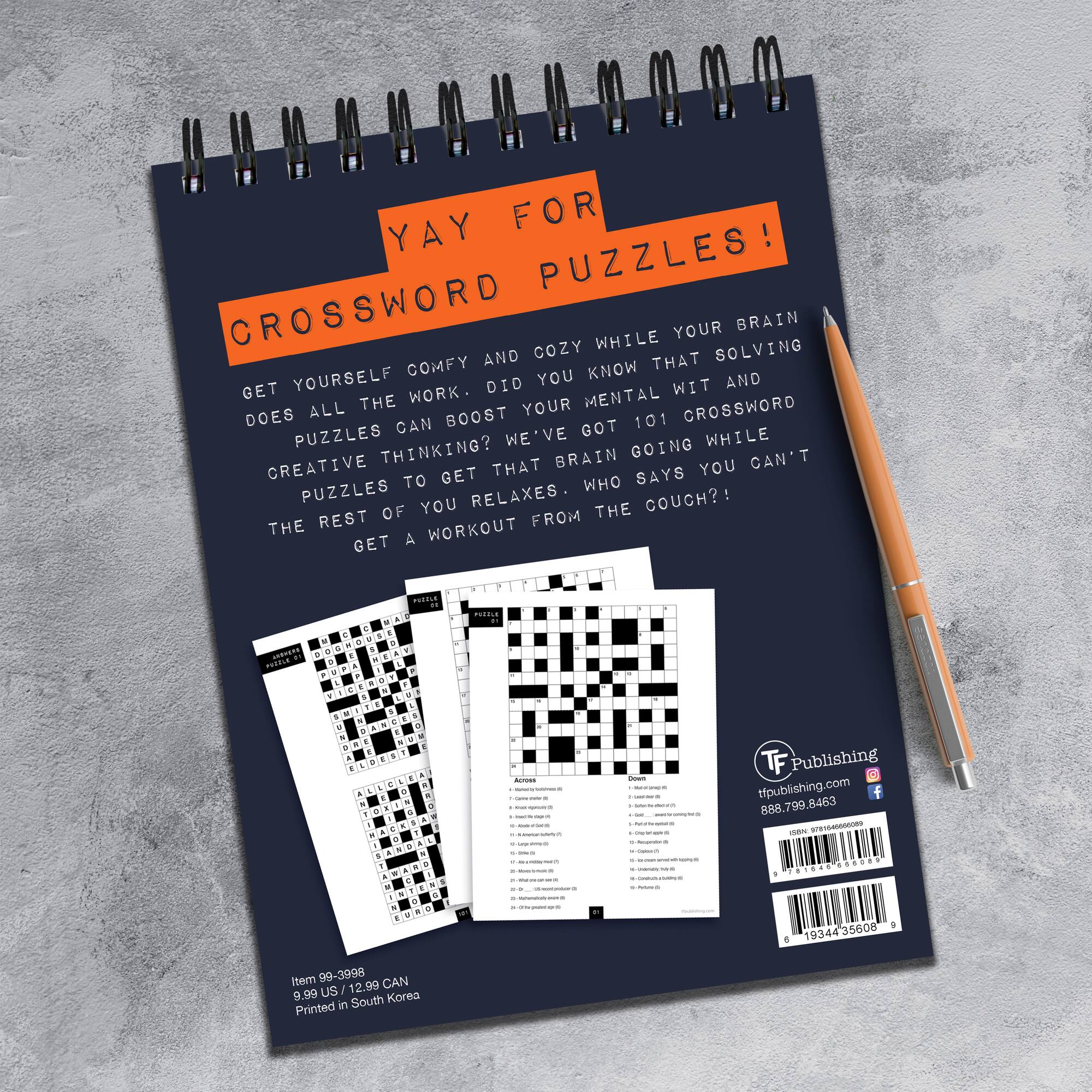 TF Publishing #StayatHome Crossword Puzzle Book Spiral Puzzle Pad